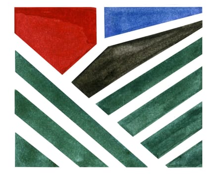 Abstract watercolor landscape in the style of impressionism painted by hand
