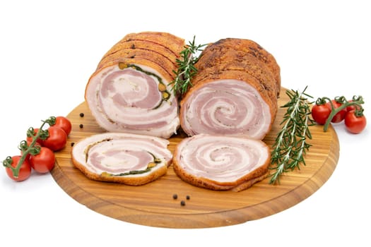 Homemade Rolled Porchetta Roast with Several Herbs
