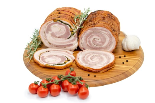 Homemade Rolled Porchetta Roast with Several Herbs
