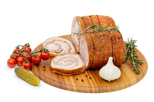 Homemade Rolled Porchetta Roast with Several Herbs