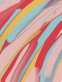 Red pink and blue colorful abstract hand painted acrylic on a canvas. Picturesque hand drawn background with brush strokes