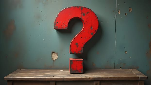 abstract picture with big red question mark, generative ai. High quality photo
