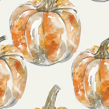A collection of beautifully rendered orange pumpkins arranged in a repeating pattern, ideal for seasonal decoration.