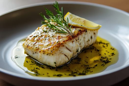photography food advertising shot Pan-Seared Speckled Grouper with Lemon Herb Butter --ar 3:2 --v 6.1 Job ID: 33d8dbc4-84eb-4cc3-a9f1-a60b57505121