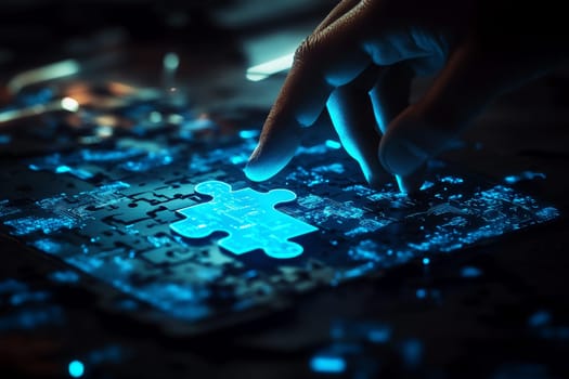 An abstract representation of digital transformation in the corporate world, showcasing the integration of advanced technology to revolutionize business processes and drive change..