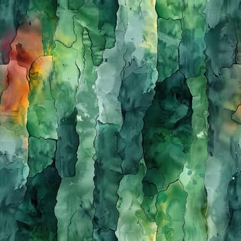 Swirls of green and orange create a textured abstract pattern with varying shades and depth.
