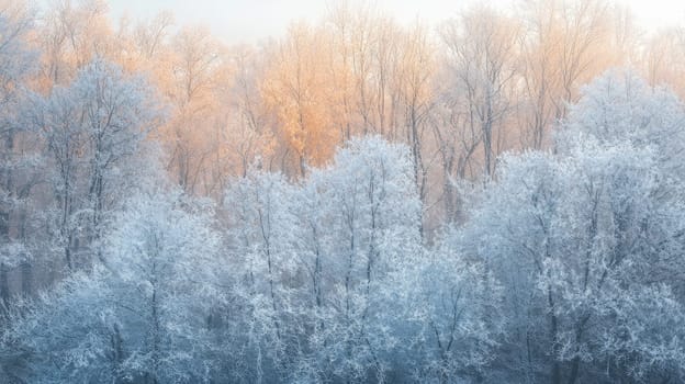 Frost-covered trees in ultra-realistic 8k winter landscape.