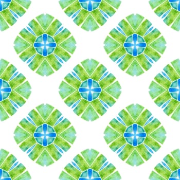 Hand drawn tropical seamless border. Green delightful boho chic summer design. Tropical seamless pattern. Textile ready sightly print, swimwear fabric, wallpaper, wrapping.