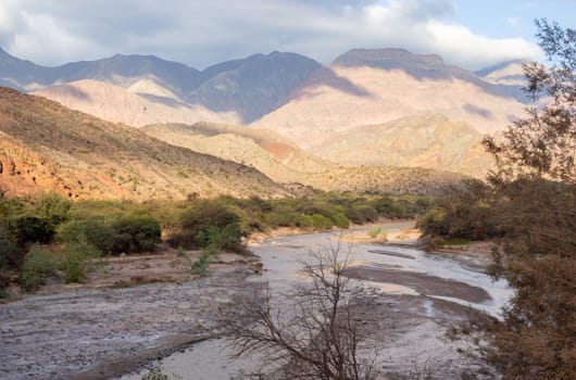 Winter Adventure tourism in Argentina. Wallpaper.Background for tourism promotion.Landscape of Salta.Copy space.Real picture