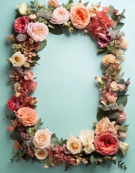 Breathtaking Beauty of Spring. Special Occasion Floral Template. Pastel Colors and Blank Space Floral Frame. Perfect Design for Invitations, Special Occasions and Celebrations. A delicate floral frame designed in soft pastel tones provides the perfect backdrop for invitations, cards, announcements or congratulatory messages. Featuring vibrantly colored flowers, this elegant yet simple design includes a large blank space in the center for adding text. Perfect for special occasions, wedding invitations, birthday cards or social media sharing.