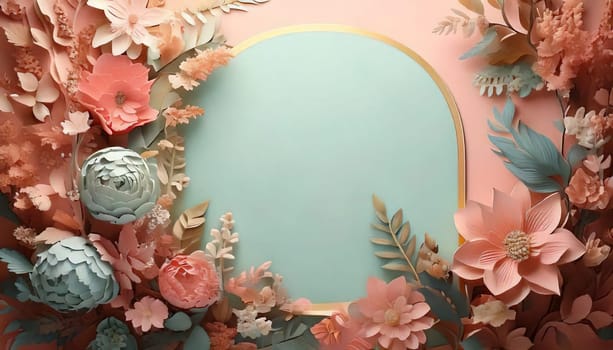 Breathtaking Beauty of Spring. Special Occasion Floral Template. Pastel Colors and Blank Space Floral Frame. Perfect Design for Invitations, Special Occasions and Celebrations. A delicate floral frame designed in soft pastel tones provides the perfect backdrop for invitations, cards, announcements or congratulatory messages. Featuring vibrantly colored flowers, this elegant yet simple design includes a large blank space in the center for adding text. Perfect for special occasions, wedding invitations, birthday cards or social media sharing.