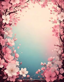 Breathtaking Beauty of Spring. Special Occasion Floral Template. Pastel Colors and Blank Space Floral Frame. Perfect Design for Invitations, Special Occasions and Celebrations. A delicate floral frame designed in soft pastel tones provides the perfect backdrop for invitations, cards, announcements or congratulatory messages. Featuring vibrantly colored flowers, this elegant yet simple design includes a large blank space in the center for adding text. Perfect for special occasions, wedding invitations, birthday cards or social media sharing.