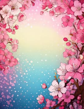 Breathtaking Beauty of Spring. Special Occasion Floral Template. Pastel Colors and Blank Space Floral Frame. Perfect Design for Invitations, Special Occasions and Celebrations. A delicate floral frame designed in soft pastel tones provides the perfect backdrop for invitations, cards, announcements or congratulatory messages. Featuring vibrantly colored flowers, this elegant yet simple design includes a large blank space in the center for adding text. Perfect for special occasions, wedding invitations, birthday cards or social media sharing.