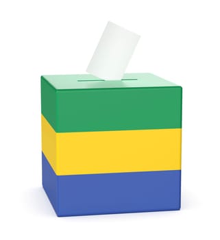 Concept image for election in Gabon, ballot box with voting paper