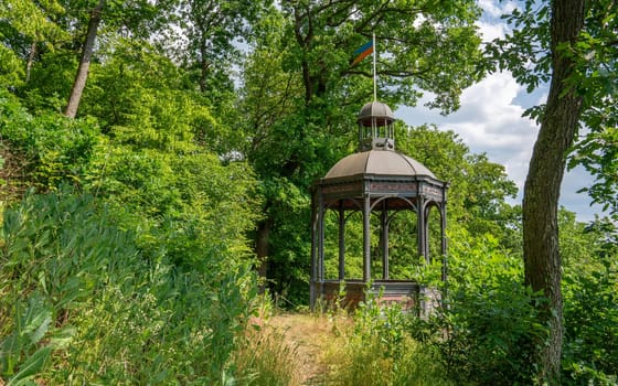 Panoramic image of old viewpoint Bismarck temple close to Dillenburg, Hesse, Germany