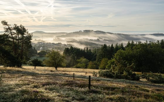 Panoramic image of landscape within the Vulkan Eifel, Rhineland-Palatinate, Germany