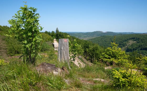 Panoramic landscape image, beautiful scenery of Rothaar Mountains close to Willingen, Sauerland, Germany 