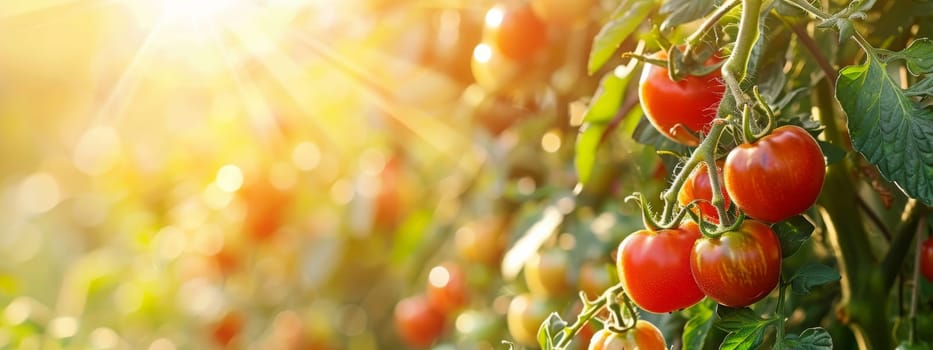 tomatoes are growing in the garden, Generative AI, food