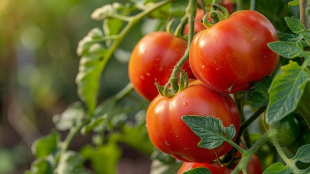 tomatoes are growing in the garden, Generative AI, food