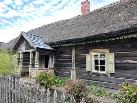 Farmhouse at the Ethnographic Open-Air Museum of Lithuania in Kaunas. High quality photo
