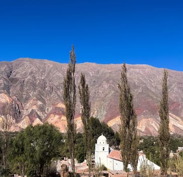 Winter Adventure tourism. Background for tourism ads.Wallpaper.Landscape of Salta. .Copy space.Real picture
