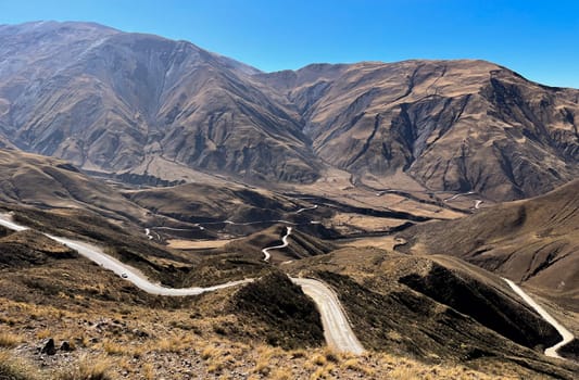 Background for tourism ads.Winter Adventure tourism.Wallpaper in brown tones.Landscape of Salta. Copy space.Real picture
