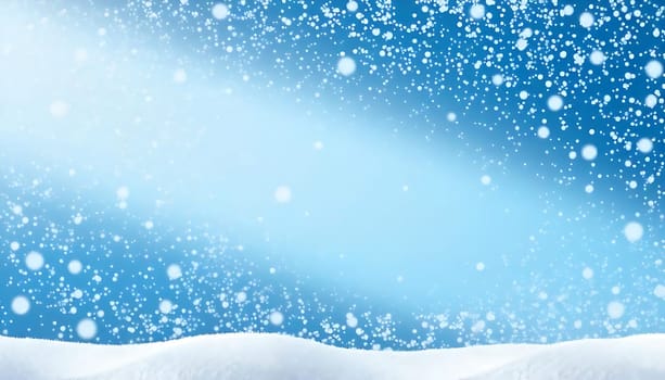 This captivating image features a serene winter landscape with a soft blue sky and falling snow. The white snowdrift at the bottom adds a touch of tranquility and creates a beautiful contrast against the blue sky. Perfect for adding a touch of winter magic to your designs, this image is ideal for use in Christmas cards, holiday promotions, winter-themed projects, and more. The falling snow adds a sense of motion and creates a soft, ethereal feel. The image can also be used as a backdrop for text or images. It is a versatile image that can be used in various contexts.,