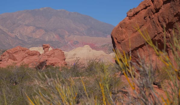 Landscape of Salta.Used for promotions and advertisements for travel and tourism agencies. Ecological tourism. Exotic landscapes of northern Argentina.Copy space