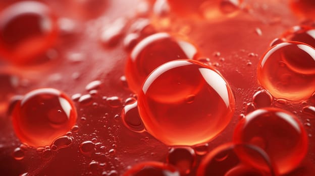 Close-Up Image of Vivid Red Red Blood Cells Flowing Through Human Veins.