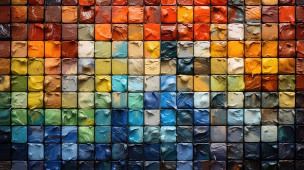 Eye-Catching Vibrant 3D Wooden Mosaic Wall Art Background for Websites and Blogs.