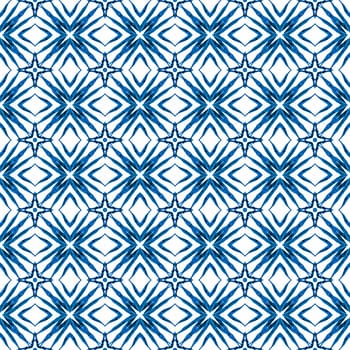 Watercolor summer ethnic border pattern. Blue modern boho chic summer design. Ethnic hand painted pattern. Textile ready indelible print, swimwear fabric, wallpaper, wrapping.