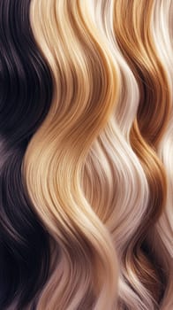 Different shades of blond hair flowing down creating beautiful wavy pattern