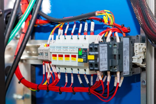 Electrical wiring, fuse and contactor connecting inside industrial control panel