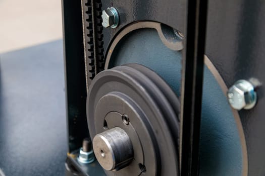 Timing belt and pulley system working together, showcasing precision engineering and smooth power transmission