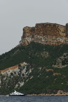 Scenic view of Cap Canaille headland and Cassis in south of France, High quality photo