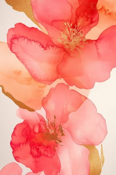 Flowers painted with watercolors on a white background. High quality photo