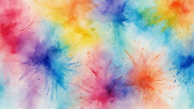 Bold streaks of color flow together in a mesmerizing arrangement, creating an energetic fusion of hues that evoke a joyful spirit and artistic expression through watercolor techniques.