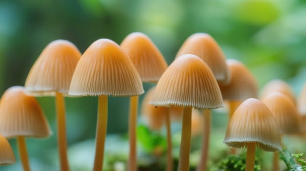 Magical mushrooms fantasy fungi background