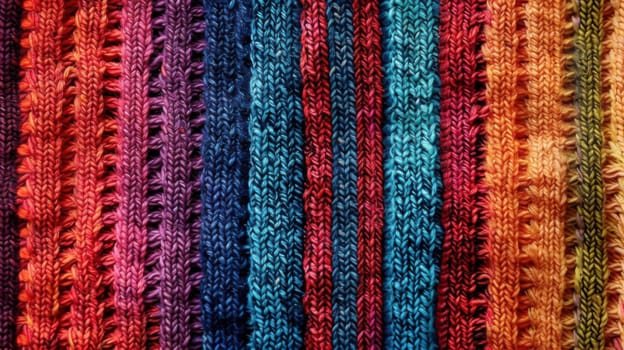 Colorful woolen with stripes backdrop