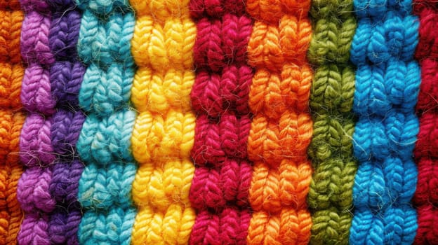 Colorful woolen with stripes backdrop