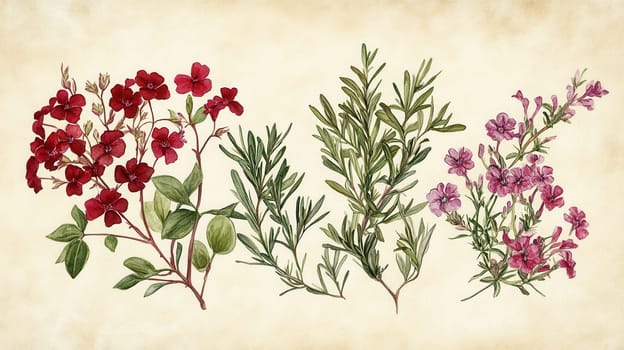 Detailed botanical watercolor illustration on light