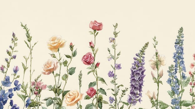 Detailed botanical watercolor illustration on light