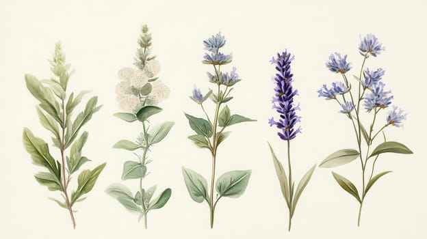Detailed botanical watercolor illustration on light