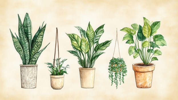 Detailed botanical watercolor illustration on light