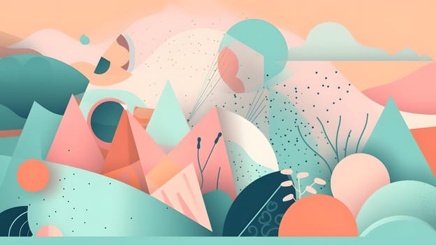 modern art painting in pastel colors illustration, generative ai. High quality photo