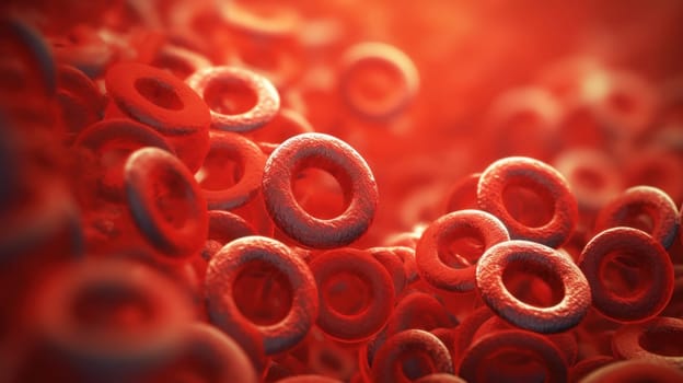 Detailed 3D Illustration of Red Blood Cells and Their Vital Role in Oxygen Transport.