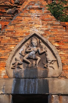 ancient brick wall of the Po Nagar Cham Towers in Nha Trang in Vietnam