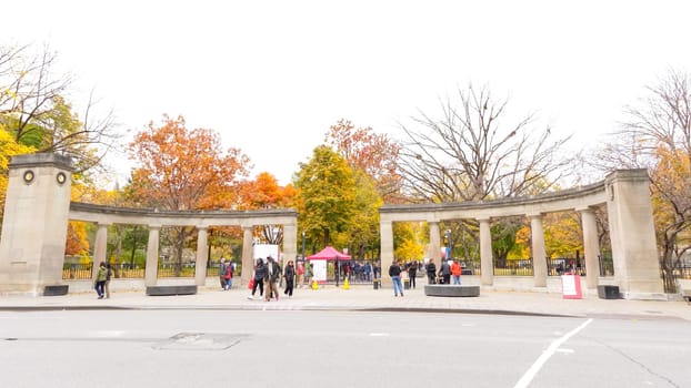 Montreal, Quebec Canada - Oct 27 2024: McGill University Open Doors event with lots of students on sunny fall autumn day.