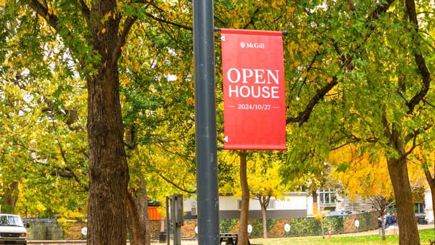 Montreal, Quebec Canada - Oct 27 2024: McGill University Open Doors event with lots of students on sunny fall autumn day.