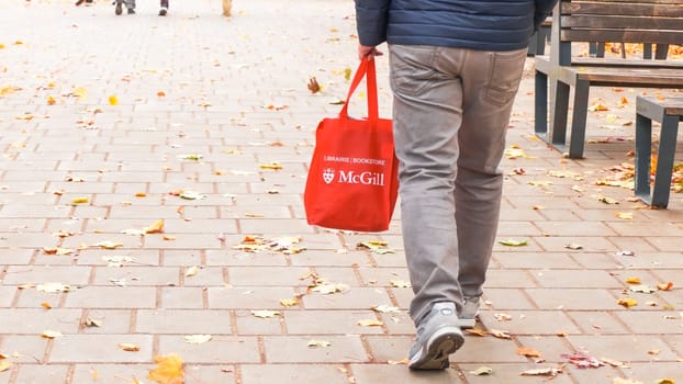 Montreal, Quebec Canada - Oct 27 2024: McGill University Open Doors event with lots of students on sunny fall autumn day.